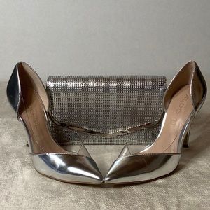Aldo Sexy Silver Stessy_ + Clutch